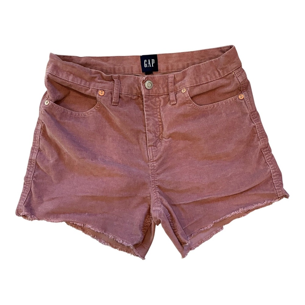 GAP Womens Corduroy Shorts Size 4 Mauve Pink Raw Hem Casual Summer